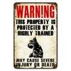 Warning This Property Is Protect By Labradoodle Dog Tin Sign Vintage Farm Decor Art Pet Lover Tin Metal Sign