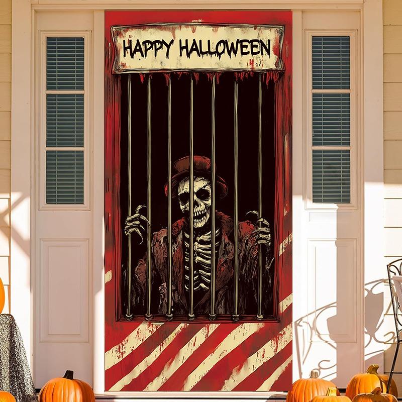 Halloween Outdoor Decoration Ghosts Skeleton Animated Ornament With Lighted Eyes Creepy Laughter Halloween Hanging B Durable