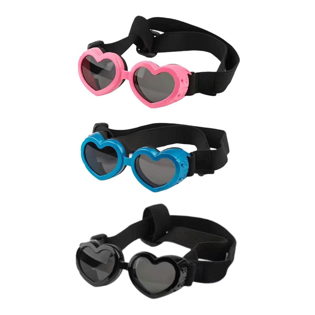 Small Dog Sunglasses Heart Shape Doggy Glasses for Outdoor Kitten Pet Party