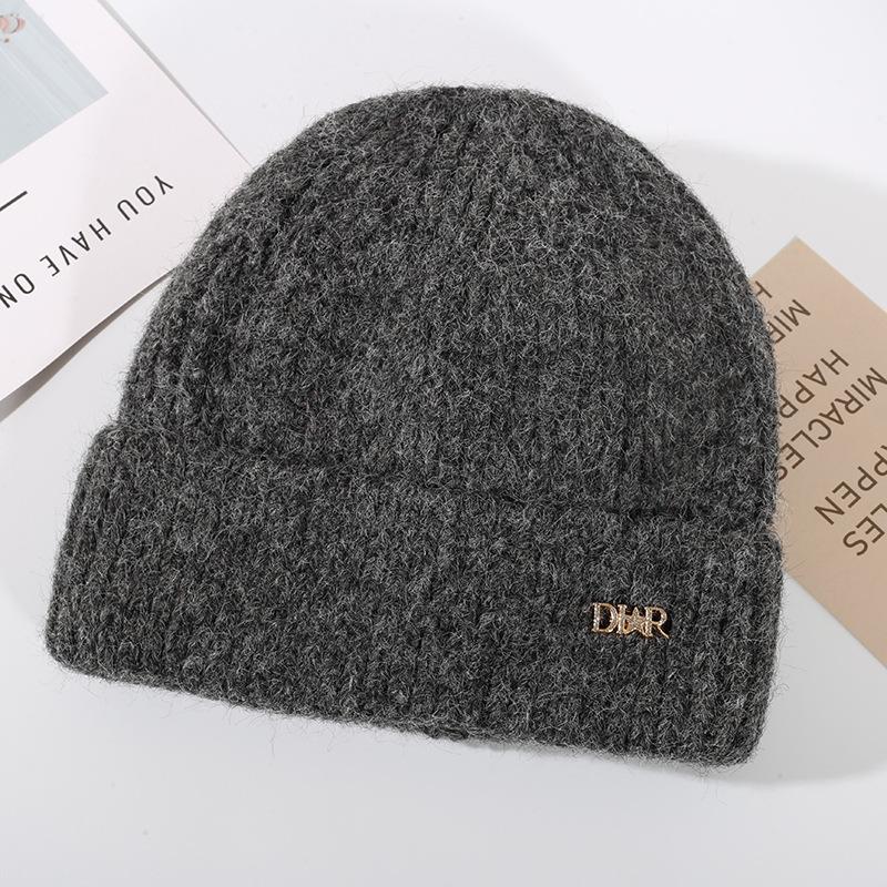Hat Women's Warm Knitted Korean Edition Trendy Versatile Casual Look Small Thick Cross Border