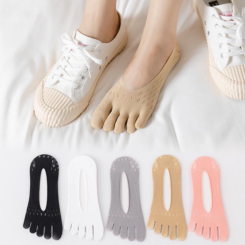 Women's Summer Breathable Split Toe Boat Socks - Thin, Sweat-Absorbent, Invisible Style