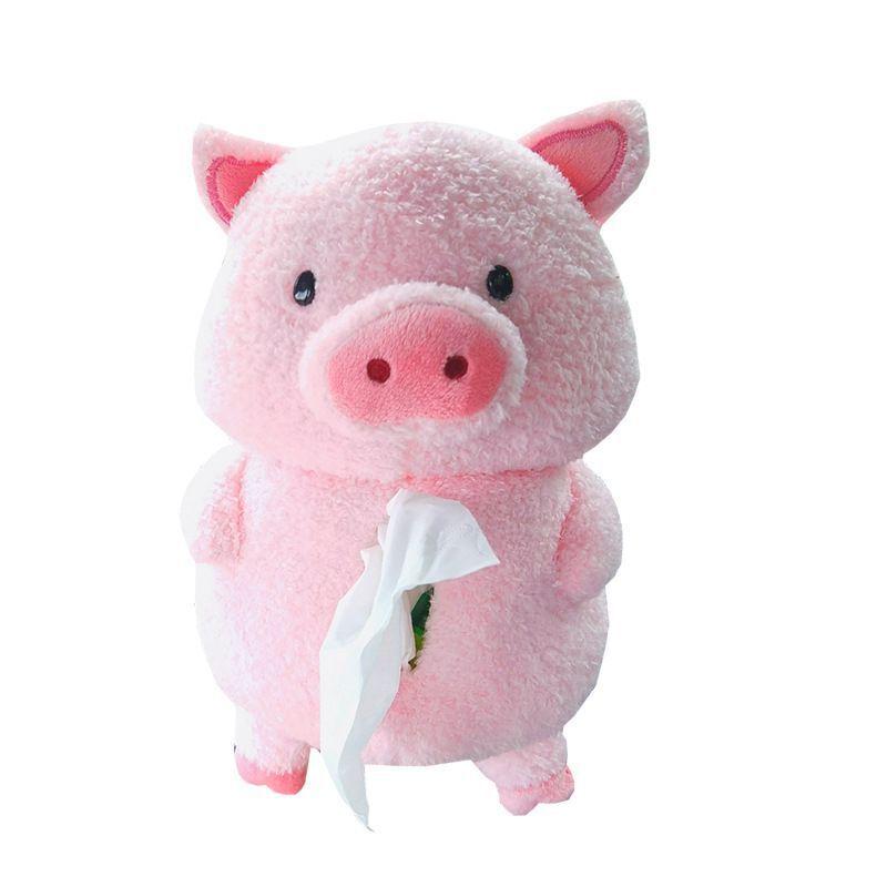 Cartoon Car Tissue Box Creative Little Sheep and Pig Car Hanging Paper Drawer Box Cute Car Interior Supplies Tissue Box