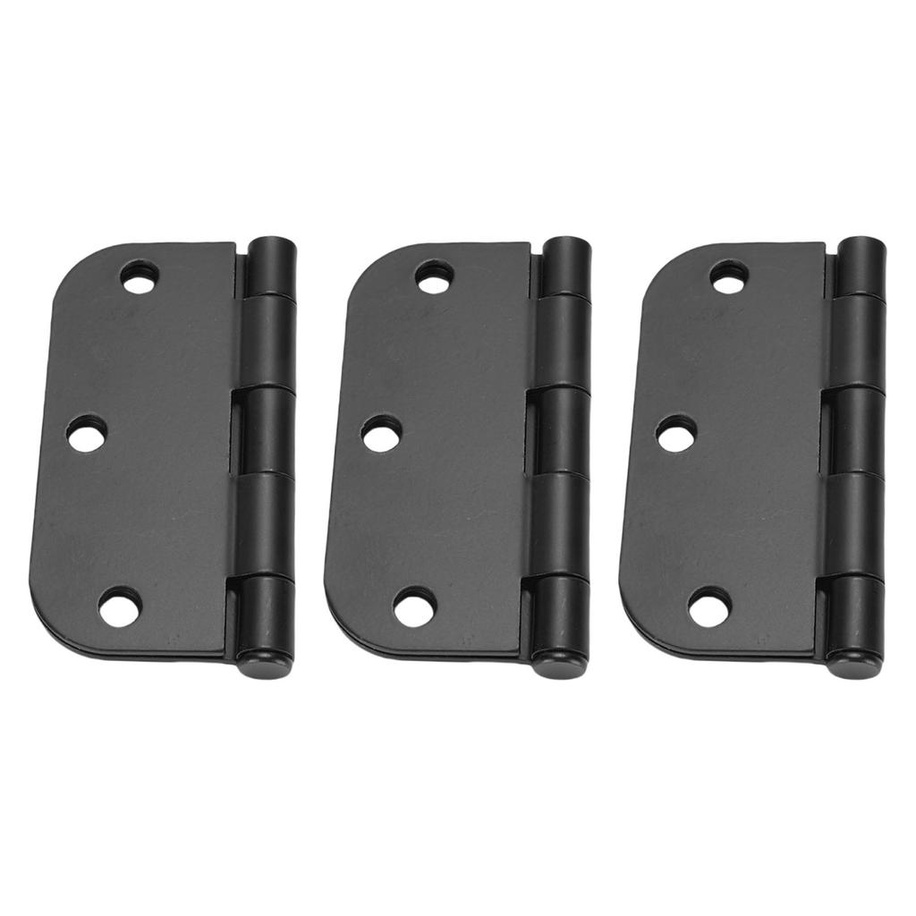 Rounded Door Hinges 3.5 Inch 5/8 Radius Matte Black Exterior Interior Door Hinges for Doors Office