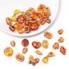 Vintage Amber Gold-Painted Oval Acrylic Beads for DIY Jewelry Making
