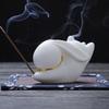 Ceramic Rabbit Shaped Tea Pet Handmade Craft Incense Stick Holder Scented Candle Holder  Temples