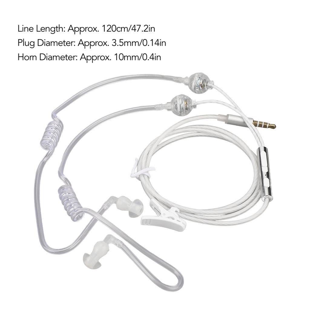 Tube Earbuds Ergonomic Radiation Noise Reduction Portable Binaural 3.5mm Tube Headset for Laptop Tablet