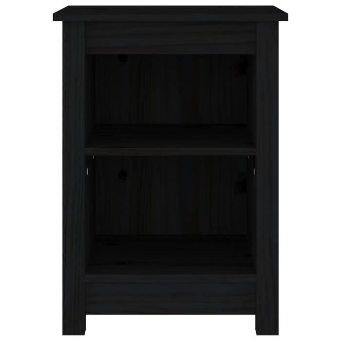 VidaXL Table de chevet Noir 40x35x55 cm Bois de pin solide 820964