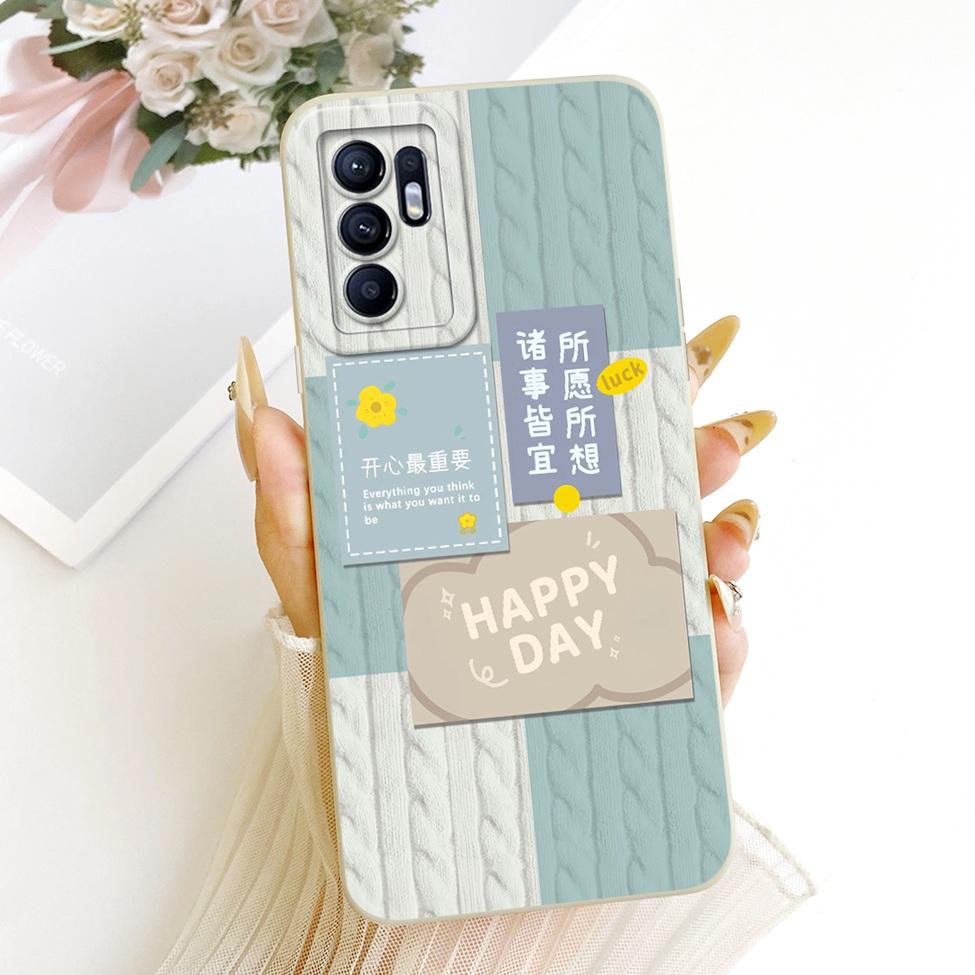 For Oppo Reno6 4G Case Cute Fashion Cartoon Funny Painted Silicone Phone Casing For Oppo Reno 6 4G CPH2235 Cover