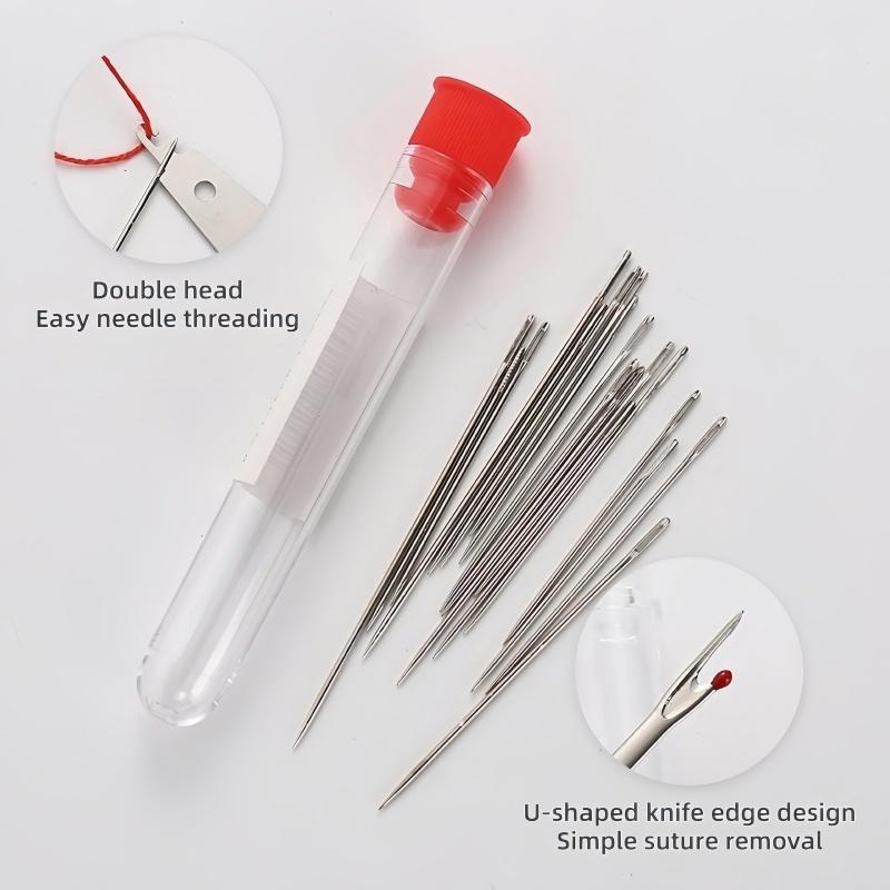 Sewing Kit 34 Pcs with Large Eye Steel Needles Colored Threads Ideal for Beginner Seamstress Home Daily Mending