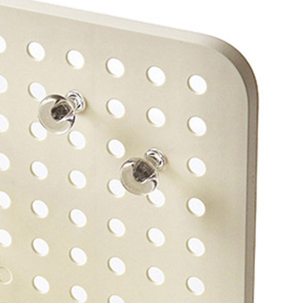 Pegboard Desktop Organizer Simple Multifunctional Plastic Storage Rack with Drawers for Stationery Headbands Cream