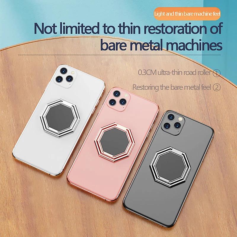 Metal Foldable Phone Holder 360 Degree Rotation Stand Double Finger Ring Round Cellphone Universal Portable Metal Kickstand