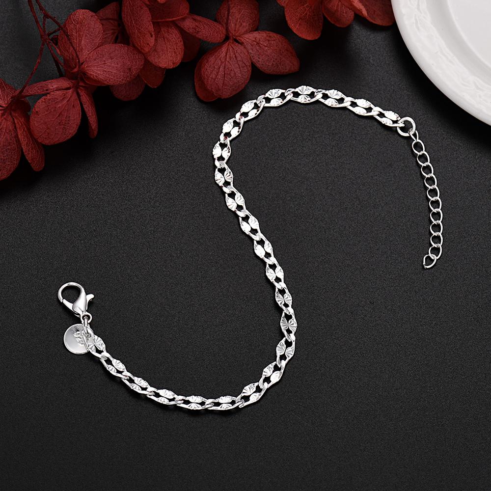 2pcs Elegant   Copper 4MM Width Chain Bracelet Necklace Jewelry Set, for Women Lady Men Wedding,Valentine'S Gift