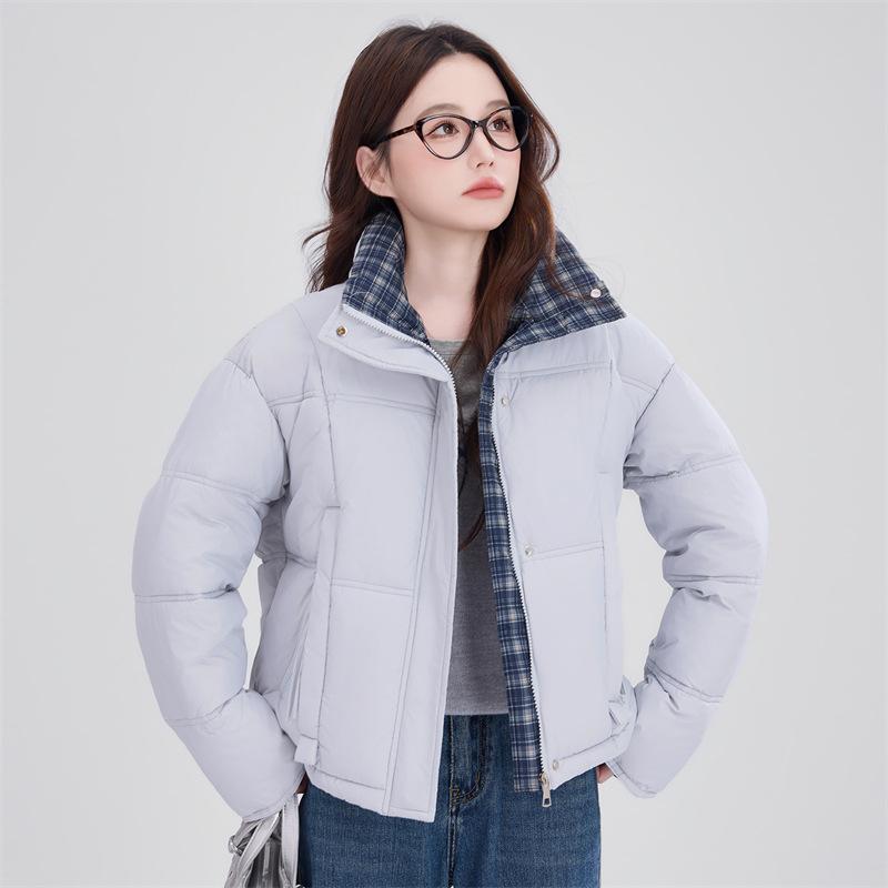 New stand-up collar short down cotton-padded jacket for women's winter thickened small versatile cotton-padded jacket