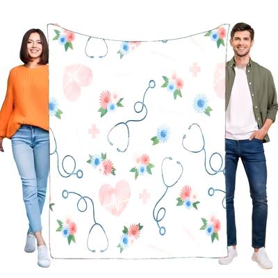 Medical Theme Blanket Soft Cozy Bed Sofa Throw Perfect Gift for Healthcare Workers and Nurses