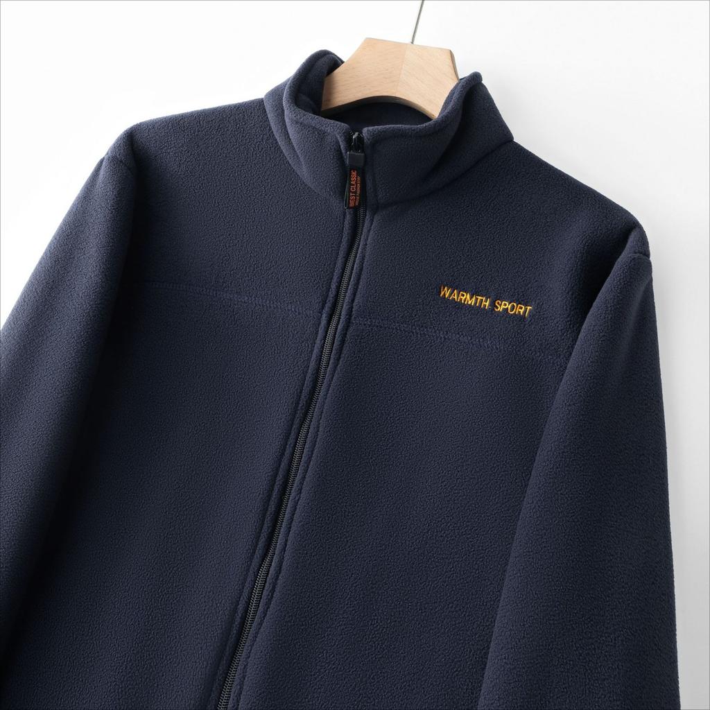 Fuzzy Sherpa Jacket for Men Casual Full Zip Stand Collar Fall Winter Warm Outwear Polar Fleece Jackets Men's Outdoor Hiking Soft Coat With Pockets