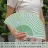 Vintage-Style Portable Green Folding Fan for Women, Suitable for Hanfu, Cheongsam, Classical Dance, and Summer Use
