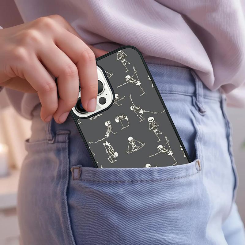 Skeleton Yoga Phone Case For iPhone 17 Air 15 16e 14 13 Pro Max Coque 12 11 Pro Max PLUS cover