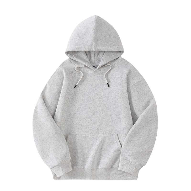 Autumn and Winter New Pure Cotton Solid Color Loose Casual Sports Jacket with Thick Fleece Hooded Sweatshirt