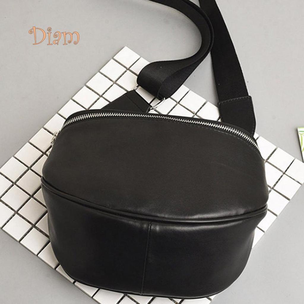 GQ Fashion kvinner Ensfarget kunstskinn Glidelås Liten Crossbody Skulder Shell Bag