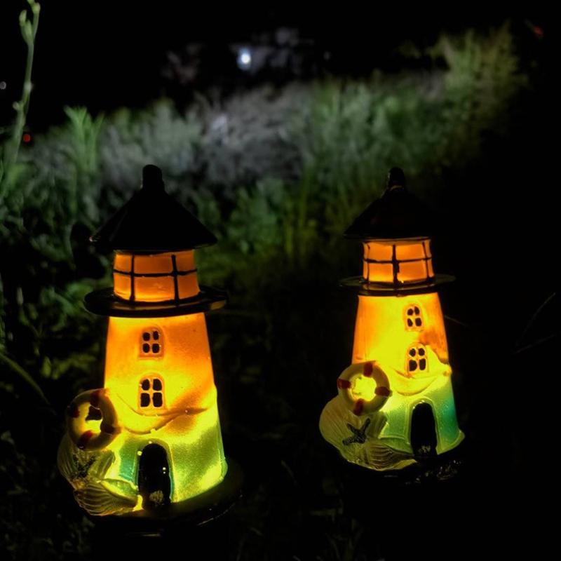 1Pc Solar Floor Lamp Ambient Decoration Luminous Lighthouse Led Yard Flower Halloween Lawn Lamp Garden Lamp