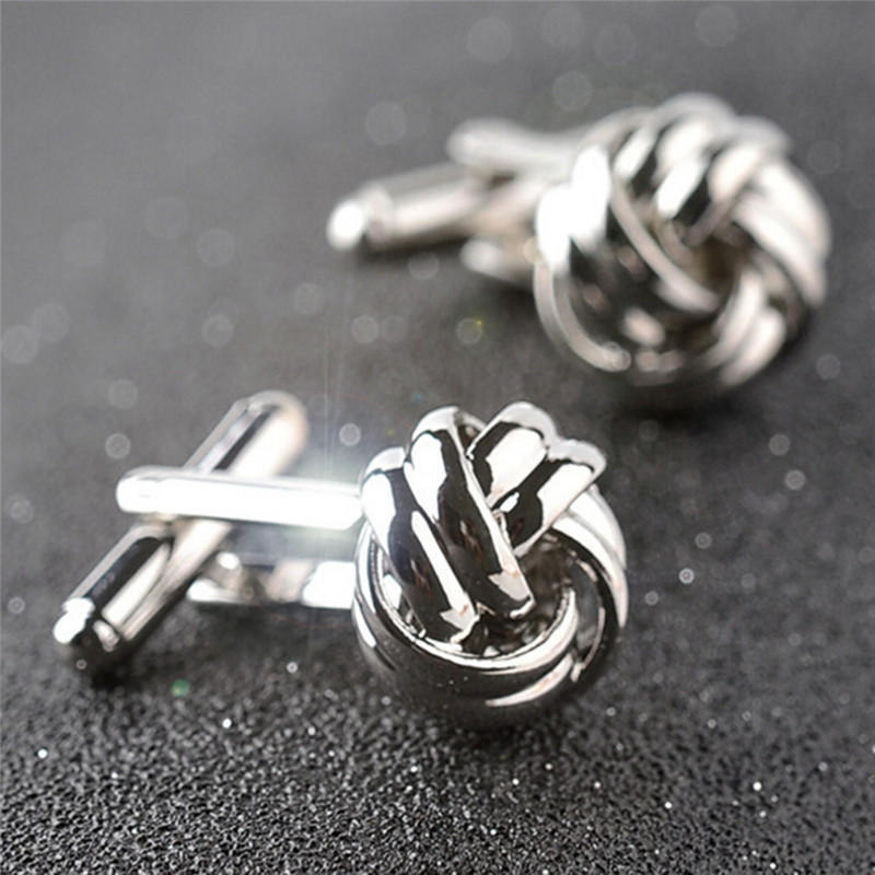 1Pair Men'S Suits Shirt Knot Twisted Cufflinks Wedding Business Cuff Links Gift