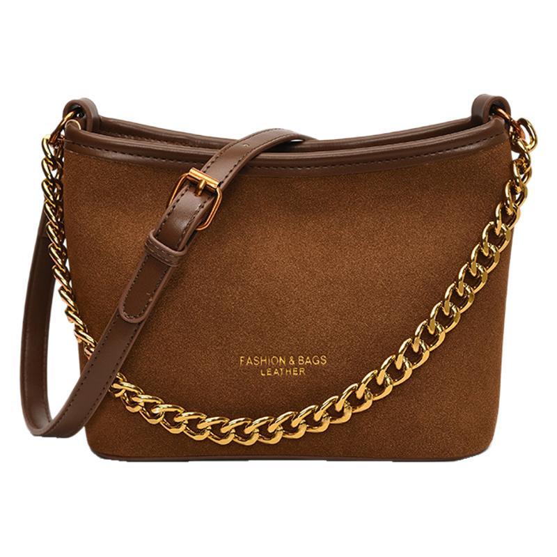 Chain Small Bag Women's 2025 New Autumn Black Bucket Bag Fashion Shoulder Messenger Bag Work Hand Bag