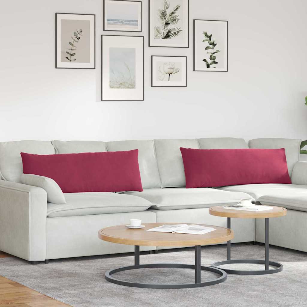 Sofa Cushions 2 Pieces Burgundy 120 x 40 cm Cord Fabric