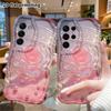 Phone Case: 2D Flat Samsung Galaxy A34 A35 M05 M06 S20 S22 S21 FE Plus 5G Protective Case, Glass Pink Rose, Christmas and Halloween Gift