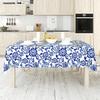 Weiß Blau Floral Rechteckiger Tischdecke Tischdekoration Wiederverwendbar Wasserdicht Küche Esstischdecke Feiertagsparty Dekorationen
