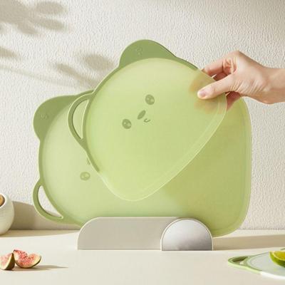 Double-Sided Cutting Board with Non-Slip Edges Food-Grade Plastic Fruits Chopping Board with Hanging Hole Anti-Microbial Space-Saving Cutting Mat