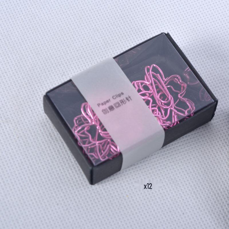 Red Heart & Cherry Blossom Cartoon Paperclips, 12-Pack