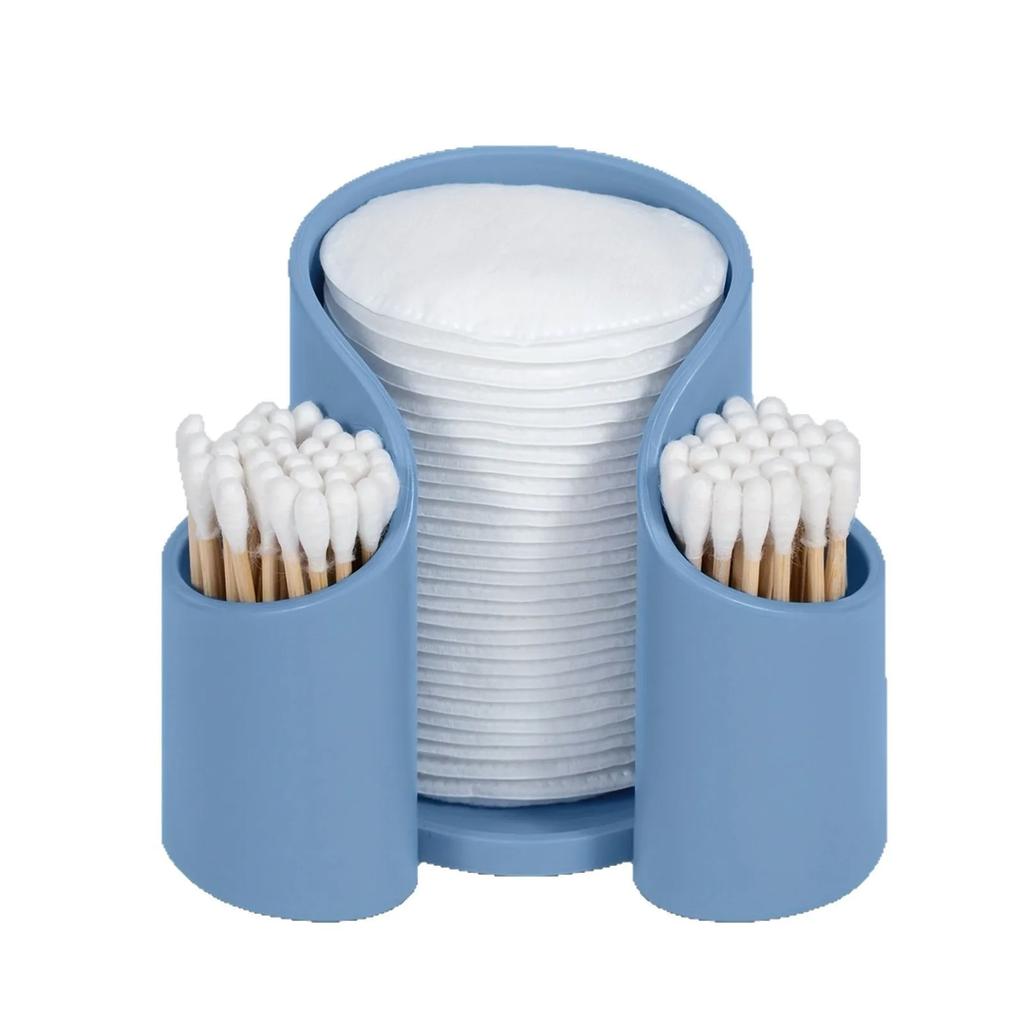 Cotton Pad QTips Holder, Bathroom Cups Dental Floss Dispenser, Storage Organizer for Cotton Pad QTips Paper Cup Floss, Bathroom