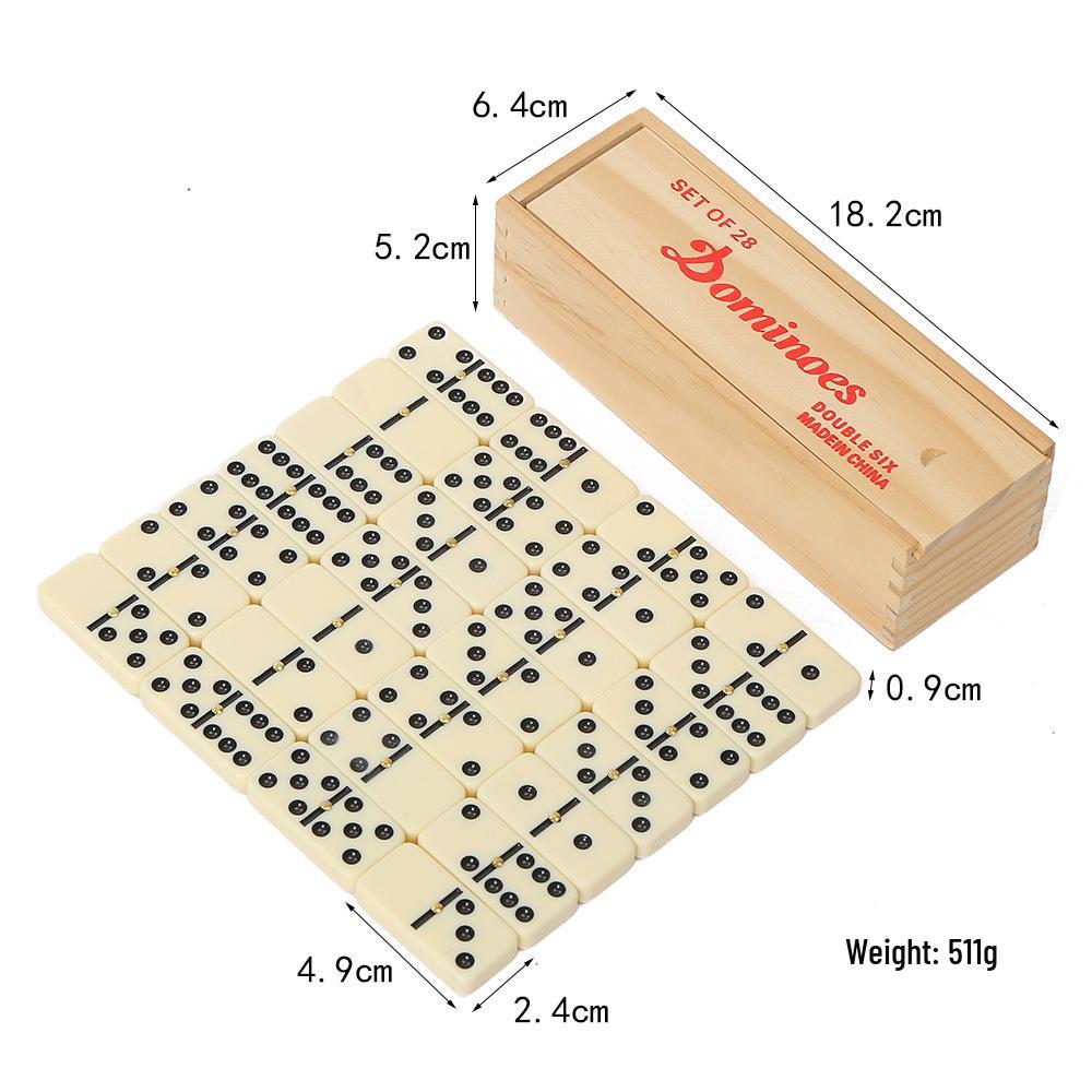 Dominoes Board Game Set: Educational Wooden Box Toy for Chess and Card Games