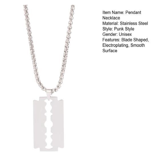 Κομψά γεωμετρικά δώρα γενεθλίων από ανοξείδωτο ατσάλι Γυναικεία κοσμήματα με αλυσίδα πουλόβερ σε σχήμα λεπίδας για καθημερινή ζωή μενταγιόν κολιέ