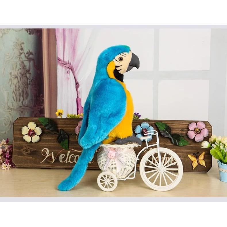 [Qingyun LEE] Plush Parakeet Real Bird Stuffed Animal Gift Body Pillow Plush Parrot Plush Fluffy Cute Blue