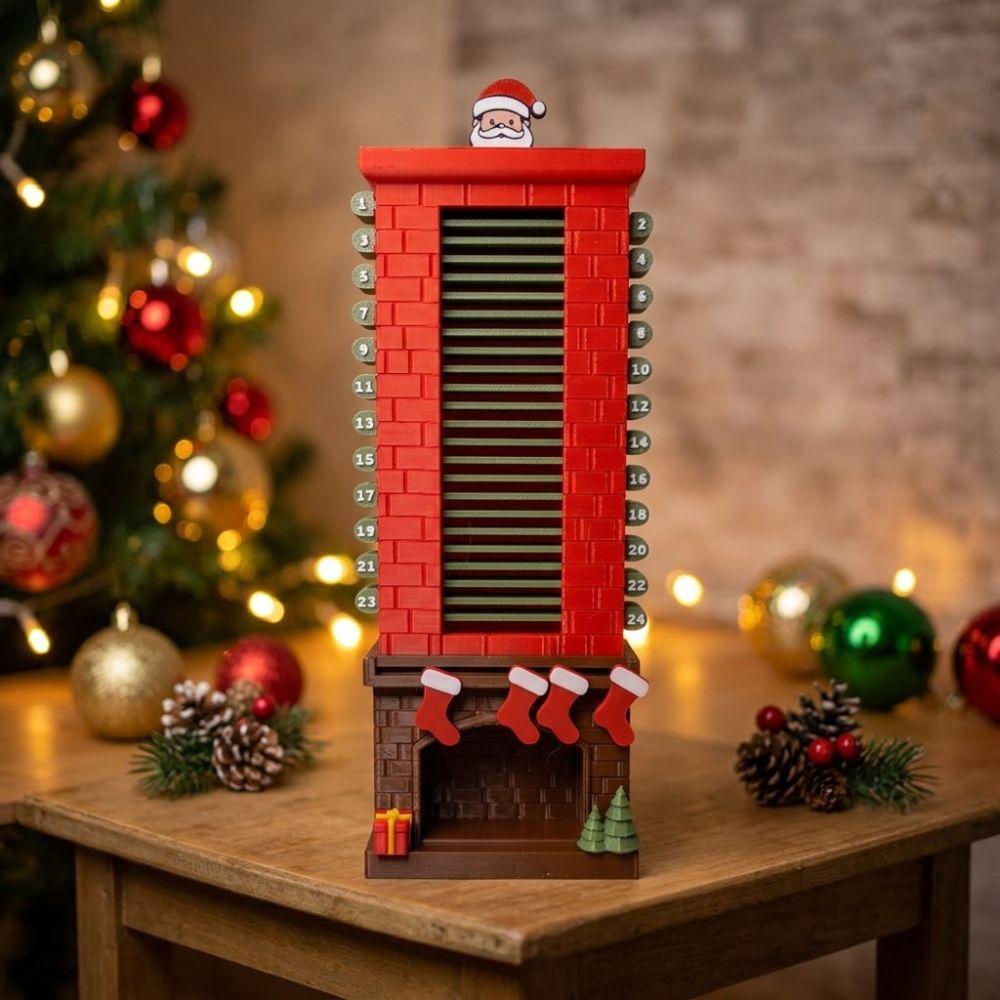 Plastic Christmas Advent Calendar Fireplace Base 24 Day Xmas Countdown Kids Gift