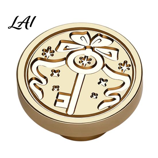 Gift Wrapping Wax Stamp Brass Seal Head Vintage Key Pattern Embossed Sealing Decorative Head for Envelope Journal Packaging Invitation Crafting