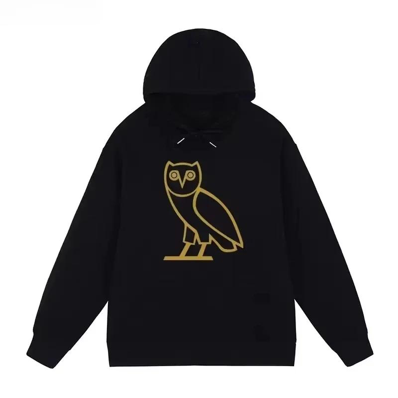 

2025 Fashion Trend Brand Y2K Women Men Hooded Hoodie Drake Duck Album Egg Rap Hip-hop Simple Owl Pattern Hoodie Sweatshirt S