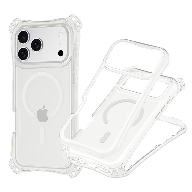 For Apple 17 Mobile Phone Case for IP17PROMAX Three-in-one Skin-sensitive Magnetic Phone Case Small Four-corner Lanyard
