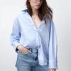 Zbzr Spring New Women Clothes Western Style Fashion Retro Loose Slimming Polo Lapel Poplin Shirts Top