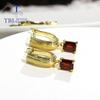 Orecchini di design creativo naturale ottobre 5 * 7mm pietra preziosa Orecchini di granato rosso 925 donne in argento sterling indossano quotidianamente regali pregiati