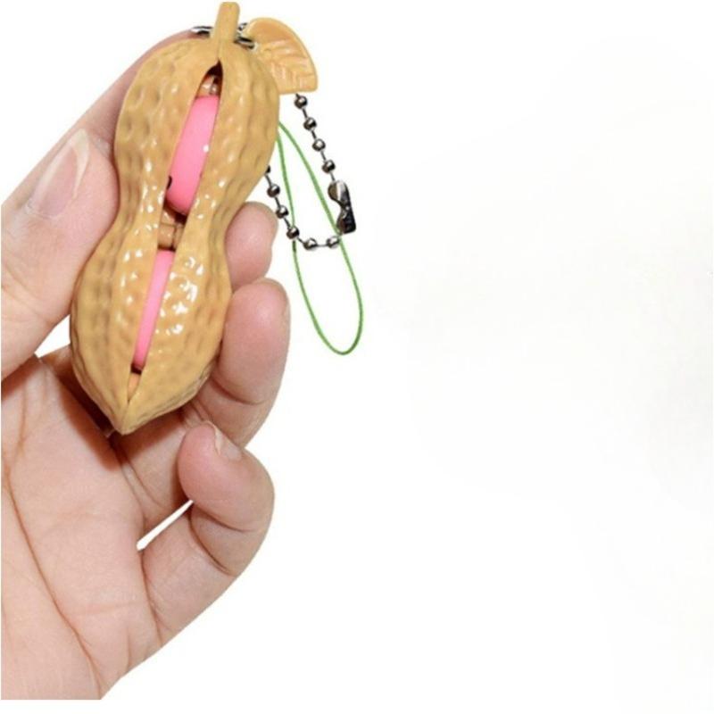 Fidget Toys Key Chains Pack Decompression Edamame Squishy Squeeze Peanut Peas Beans Keychain Stress Relief Adult Toy Keychain