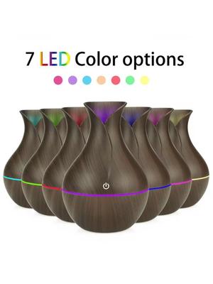 USB Electric Air Humidifier 130ML Mini Wood Grain Aroma Diffuser Essential Oil Aromatherapy Cool Mist Maker With LED For Home