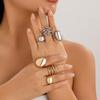 Retro Punk Exaggerated Open Finger Rings for Women Men Geometric Gold Silver Color Knuckle Joint Ring Set 2025 New Jewelry Accessories