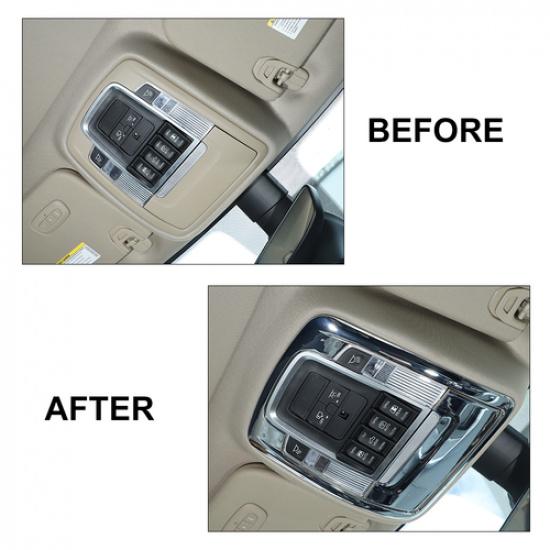 Chrome Interior Roof Reading Light Lamp Cover Trim Panel For Dodge Ram 1500 18+
