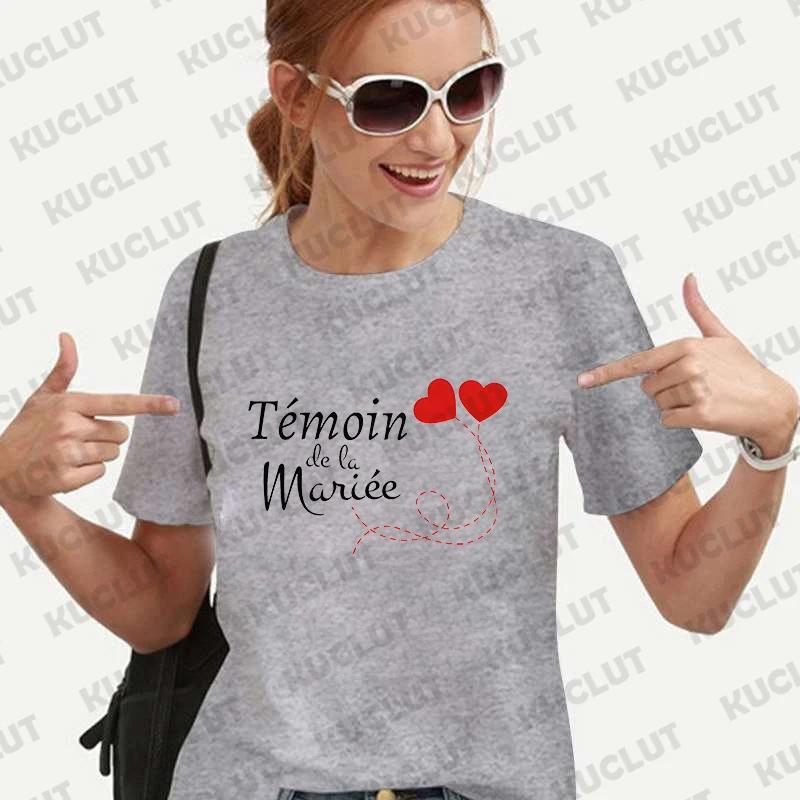 French Women Bridal Wedding Party T-shirt Team EVJF Tops Future Bride To Be Squad Bridesmaid Tees Bachelorette Hen Party Blouses