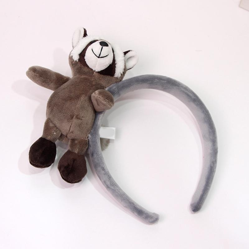 Children's Cartoon Raccoon Hair Hoop Comfortable Stretchy Hairband Stylish Headdress Daily Wear Play Costume