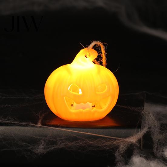 Szczegółowa Figurka Halloweenowa Lampa z Kapeluszem Czarownicy i Dynią, Nietoperz Czaszka Pusta LED Nocna Ciepła na Imprezę, Straszna Dekoracja Stołu Dom Nawiedzony Bezpieczna