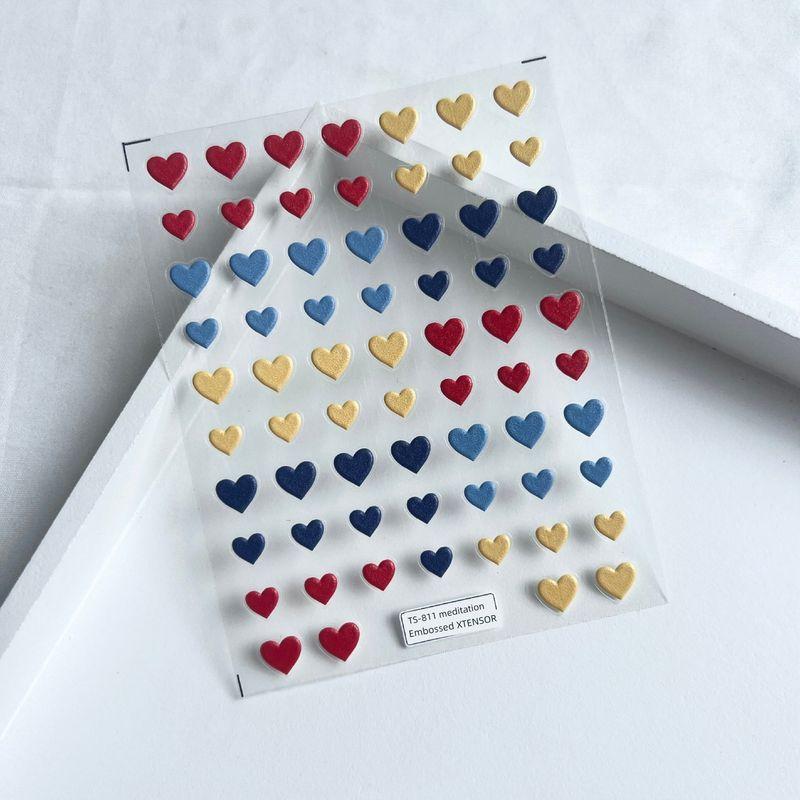 

The Heart of Everything Rainbow Color No Gender Nail Art Sticker Embossed Heart Wish (Sticker only)