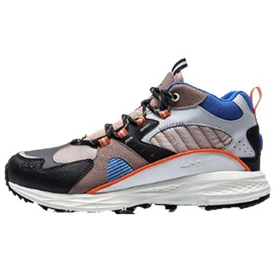 Li Ning Ln Pioneer Shock Absorption Rebound Mid-Top Sports Shoes Men Sneakers Black Green Gray AGLQ139-2